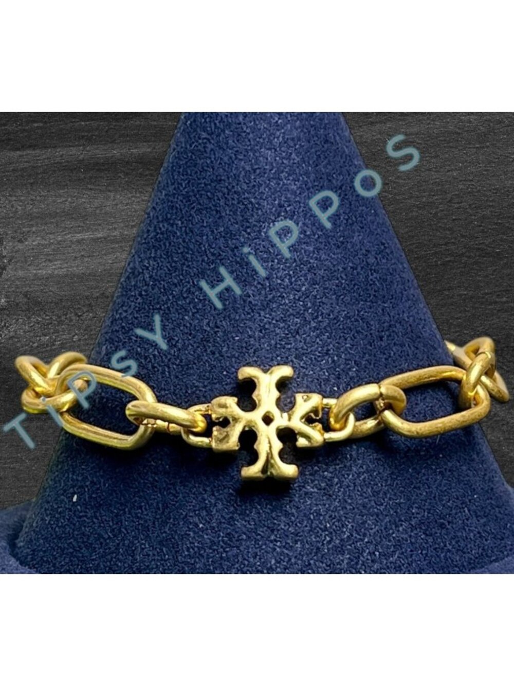 AUTHENTIC TORY BURCH GOLD ROXANNE CHAINLINK BRACELET